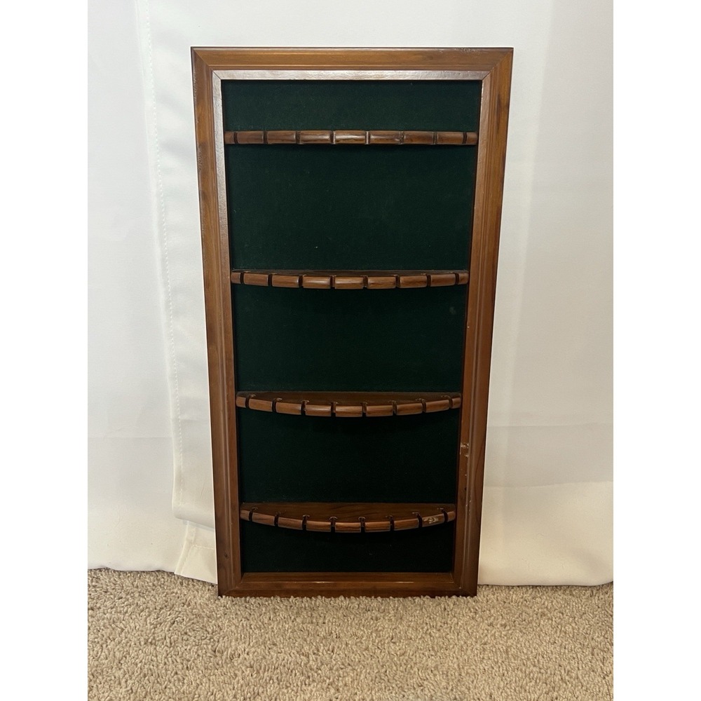 Vintage Spoon Collection Wall Hanging Display, Green Velvet Background